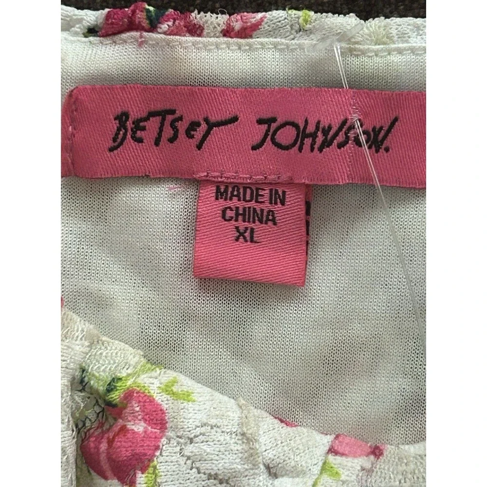Women Betsey Johnson Goldie Dress Floral Ruffle Babydoll Girly Festival Sz.XL - Picture 9 of 16